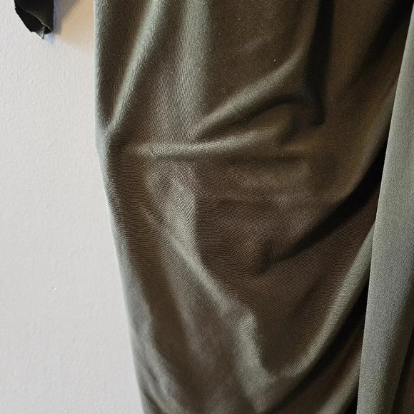Misa Los Angeles Draped Teget Fluid Stretch Mini Dress Olive  Green Size Large. - Picture 12 of 16